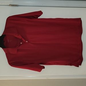 Reebok Short Sleeve Polo Shirt, XL, Dark Red